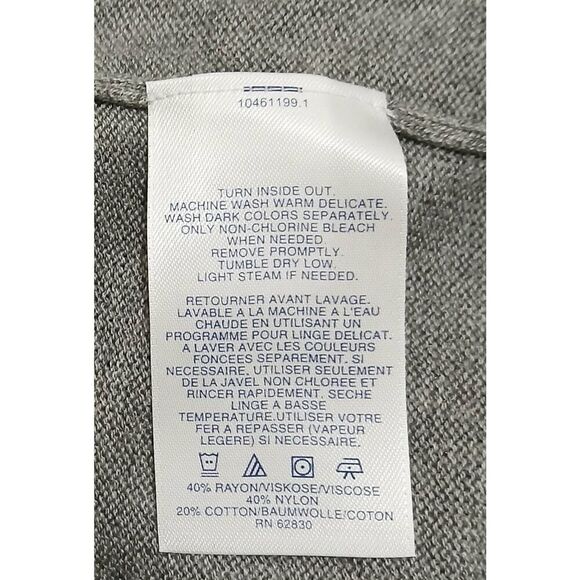 Lands end womens 3xl knit cotton viscose short sleeve sweater top gray - Picture 6 of 7